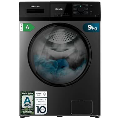 Cecotec Lave-Linge 9Kg Chargement Frontal Bolero Dresscode 9410 Inverter Steel A. 1900W, 1400 rpm Réglable, 16 Programmes, Faible Consommation d'Énergie, Vapeur, Stérilisation du Linge