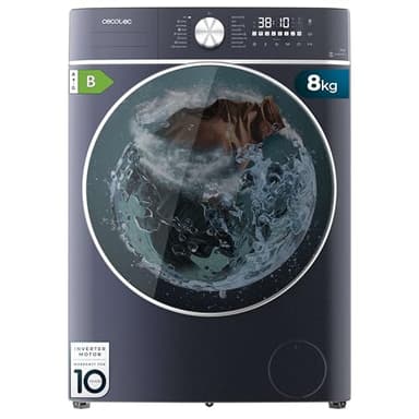 Cecotec Lave-linge Séchant 8-5Kg Chargement Frontal Bolero Wash&Dry 8580 Inverter Ice Blue A 1400RPM, 16 Programmes, Moteur Inverter Plus, SteamMax, OnSmart, Smooth Wash, SpaCare, Joint antibactérien
