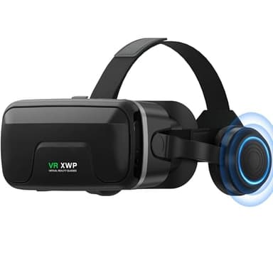 XWP Casque VR 3D Avec Écouteurs, Lunettes De Réalité Virtuelle (VR) Avec Lentilles HD Pour Smartphone, Pour 3D Jeux Et Films Jouet, Compatible iPhone&Android (4,7–7,2"), Cadeau Pour Enfants Et Famille