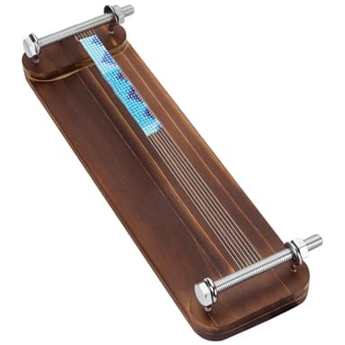 FINGERINSPIRE Métier à Tisser Rectangulaire en Bois pour Le Tissage de Perles de Rocaille Outil de Fabrication de Bijoux pour Perles de Rocaille Couleur Sienne 35x10cm pour Colliers et Bracelets