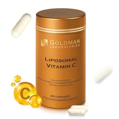 VITAMINE C LIPOSOMALE 500mg - Dose puissante Vitamine C I Encapsulée pour une biodisponibilité maximale I 100% non-OGM et végétalienne I Complément alimentaire - 60 Capsules Vegan