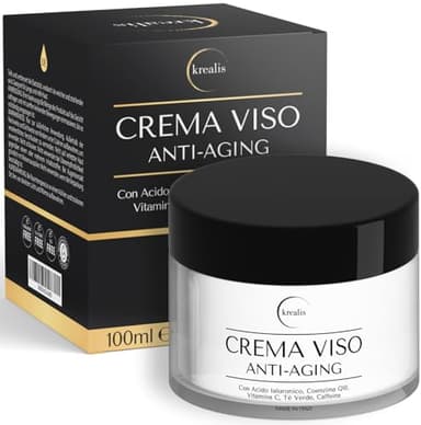 Creme Hydratante Visage 100 ml, Creme Anti Rides Femme et Homme avec Acide Hyaluronique, Coenzyme Q10, Vitamine C Jour et Nuit, Creme Visage indiquée aussi pour le Contour Des Yeux