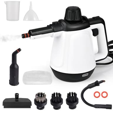 Dreamhigh® Nettoyeur Vapeur a Main 430ml, 1200W 3,5 Bar Nettoyeur Vapeur pour Canapé avec 9 Accessoires, Nettoyeurs Vapeur électriques Pour Taches sur Vitres,punaise de lit,Lit,Matelas,