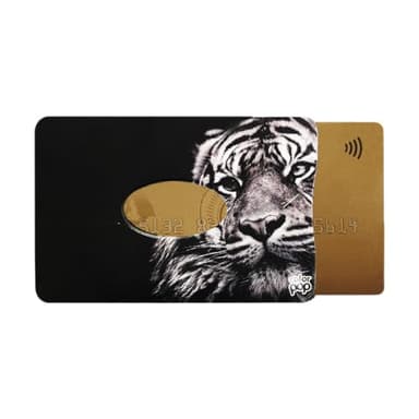 Color Pop Porte-Carte Rigide (1) Anti-RFID – Fabrication Française – PVC – Anti-RFID - Protection Cartes bancaires - 6 x 9,1 cm (Tigre)