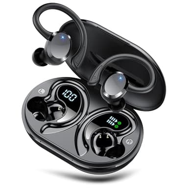 Ecouteurs Bluetooth sans Fil Sport, 2026 Nouveau Écouteurs Bluetooth 5.4 HiFI Stéréo Oreillette sans Fil avec Écran LED, IP7 Étanche Casque avec ENC Mic, USB-C Charge Rapide, pour Gym/Running/Sport