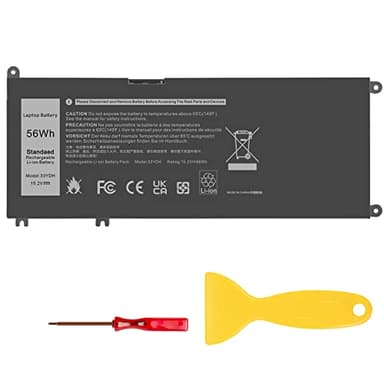 ASUNCELL 56Wh 15.2V 33YDH Batterie d'ordinateur Portable pour 17 7000 7778 7779 7786 7773 15 7577 G3 3579 3779 G5 5587 G7 7588 Dell Latitude 13 3380 14 3490 15 3590 3580 W7NKD PVHT1 81PF3 P30E