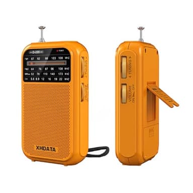 XHDATA D220 Radio Portable FM/AM/SW, Mini Radio à Piles Survie (AA) avec Haute Performance Réception, TransistorRadio pour Cadeau, Famille, Séniors(Orange)
