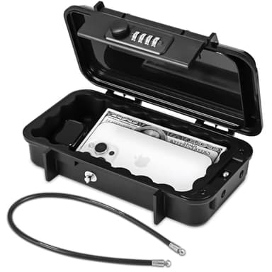 Coffre fort portable multi fonctionnel ABS avec code de sécurité grande capacité résistant aux chocs et aux chutes idéal pour la maison mini boîte à sécurité discrète boîte à code pratique et sans clé