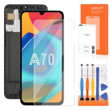 AGCUT Écran LCD pour Samsung A70 LCD Display pour Samsung Galaxy A70 SM-A705F A705FN A705MN/DS 6,7" Ecran Replacement Tactile Digitalizer Assemblée avec Outils - Noir avec Cadre