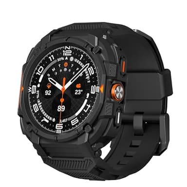 Diruite Coque pour Samsung Galaxy Watch Ultra 47mm Case&Bracelet TPE Bracelet de Montre évidé Anti-rayures Creux Case,Noir