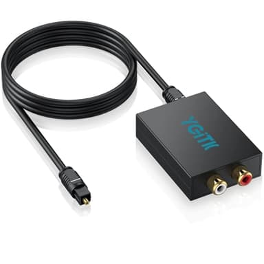 YGiTK Convertisseur DAC Audio 192kHz Convertisseur SPDIF vers RCA Numérique vers Analogique Optique vers RCA pour TVHD, Décodeurs, Lecteurs DVD/Blu-ray, Consoles de Jeux