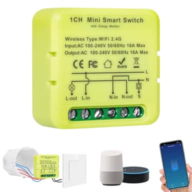 interrupteur intelligent, interrupteur wifi, commutateurs wifi alexa, Commutateurs et intelligents Compatible avec Smart Life, Tuya APP, Google Home, WI-FI commutateur, contrôle APP/Vocale/Minuterie