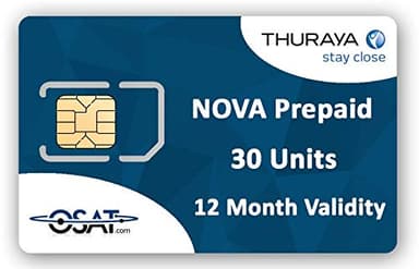 Thuraya Nova SIM Téléphone Satellite avec 30 unités (33 Minutes)