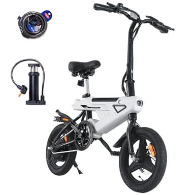 E-RIDES Vélo électrique 250W Pliant avec pneus de 14", Batterie Lithium 36V/6.4Ah, 7 Vitesses, autonomie de 10-15KM, pour la Montagne et la Ville, vélo électrique Tout-Terrain Homme & Femme (A02)