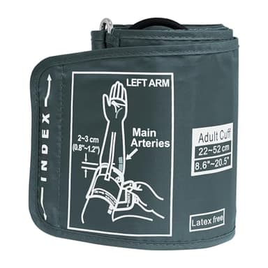 DONOONIS Tensiometre Brassard,22 à 52 cm de Remplacement Extra Large Confortable,Brassard Tensiometre Compatible la Plupart des Tensiomètres pour Adultes Aux Gros Bras(Gris Foncé)