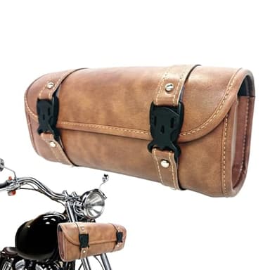 Ahuuen Sacs De Selle Moto | Porte-Bagages Extérieur pour Moto - Poche de Rangement en Cuir Unisexe Accessoire Voyage Vélo Scooter Électrique