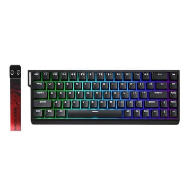 YUNZII MAD68 HE Clavier Mécanique Gaming, Clavier Filaire 60% avec Commutateurs Magnétiques à Effet Hall, Rapid Trigger 8000Hz, Hot Swap, RGB, Capuchons en PBT (Black, Magnetic Switch)