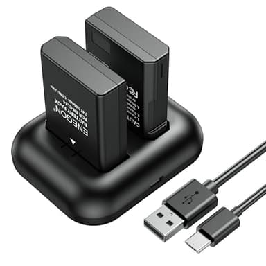 ENEGON Batterie de Rechange (2 Paquets) et kit de Chargeur Rapide pour Nikon EN-EL14/EN-EL14a et Coolpix P7000, P7100, P7700, P7800 DSLR D3100, D3200, D3300, D3400, D5100, D5200, D5300, D5500, DF
