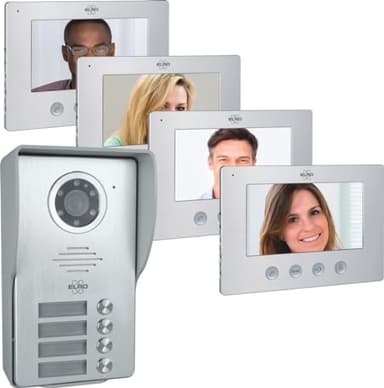 ELRO DV4000-4 Interphone Vidéo │ 4 Appartements │ caméra Full HD 1080P avec Vision Nocturne │ câble 4 Fils │ 16 sonneries