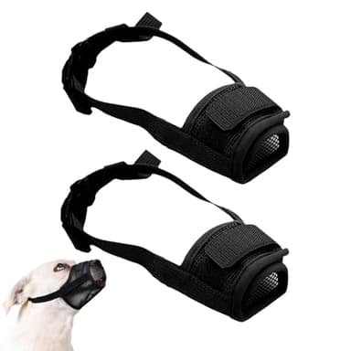 Pevlkawr 2 Pièces Muselière pour Chien Museliere Anti Aboiement Museliere Anti Aboiement Sangle Réglable Convient Taille Moyenne Et Grande pour Éviter Les Aboiements, Mastication,XL