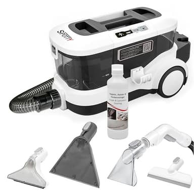 SPOTTY shampouineuse canape | nettoyeur tapis, moquettes et canapé | puissance d'aspiration de 170 mbar pour un nettoyage en profondeur | nettoyeur canapé tissu | aspirateur laveur canapé [67 dB]
