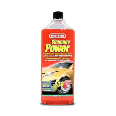 Mafra, Power Shampoo, Nettoyant automobile dégraissant concentré, facile à rincer, ne laisse pas de résidus ni de traces, idéal pour les voitures ternes et ridées, permet 30 lavages, 1000ml