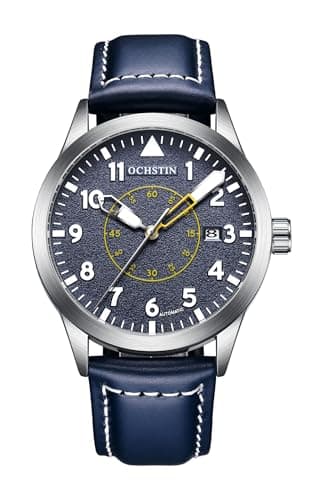 BOLYTE Montre Mécanique Automatique pour Homme avec Bracelet en Cuir/Inoxydable, Militaire