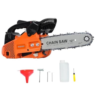 Washranp Tronçonneuse à essence de 25,4 cc, 2 temps facile à démarrer, barre de coupe de 30,5 cm, scie à chaîne à gaz sans fil pour la coupe du bois, l'élagage des arbres, les jardins et les fermes,