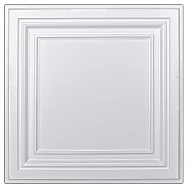 Art3d lot de 12 Dalles, 4,5 m², Dalles de Plafond en PVC - Feuille de Plastique, Panneaux Plafond Suspendu, Léger et Installer facile, 61 x 61 cm
