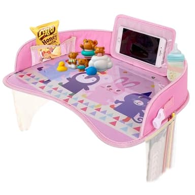 LEKEFETO table d'activités de voyage pour enfants - Surface lavable avec organiseurs pour voiture, avion, poussette