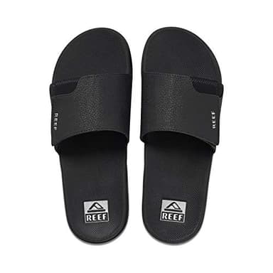 REEF Homme Fanning Slide Tongues, Noir/argenté, 44 EU