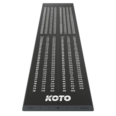 KOTO - Tapis Checkout Gris 237 x 60 cm, INCL. Indicateur de Score, Antidérapant, Tapis Flechette Sol