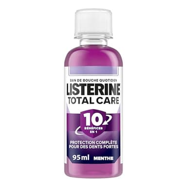 Listerine – Bain de Bouche Quotidien Total Care (bouteille de 95 ml) – Soin bucco-dentaire protection émail 10 bénéfices en 1 – Bain de bouche pour une haleine fraîche durable