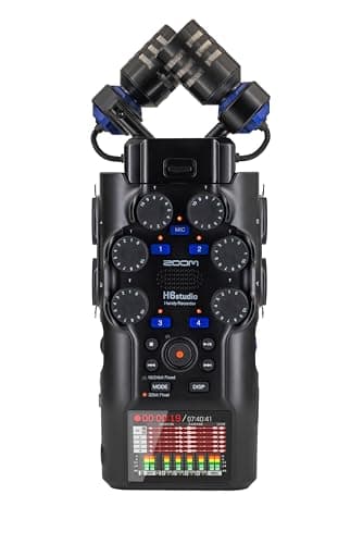 Zoom - H6Studio enregistreur 6 pistes 32 bits à virgule flottante 192 kHz avec mode 16/24 bits, gain, limiteurs, capsule XYH-5e, compatible SSH-6e-EXH-6e, mode interface audio Mac, Pc, iOS, Android