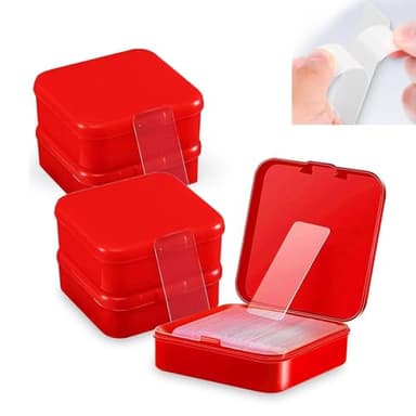 SHUOHONG 300 Pièces Ruban Adhésif Double Face, Adhesif Double Face Extra Fort, Amovible Traceless Bande Antidérapant, Adhésif Double Face Puissant, Double Face Transparent (5Box)