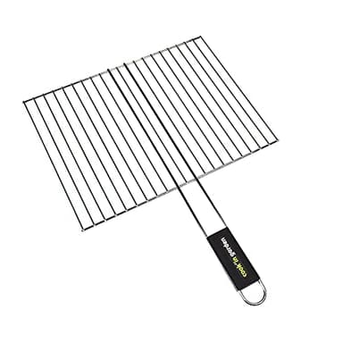 Cook’in Garden - Grille Chromée, Dimensions 40 × 30 cm, Résistante aux Flammes et Hautes Températures, Manche Soft Touch Facile à Prendre en Main, Grille Barbecue Extérieur Compatible Multi-Marques