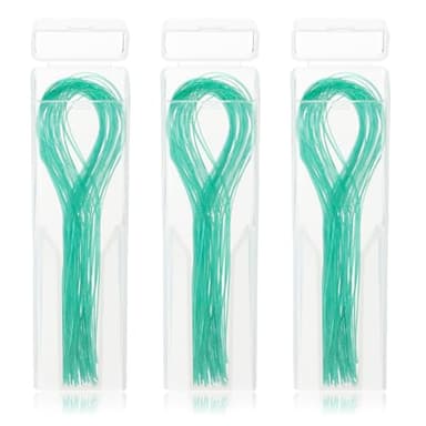 Enfile Fil Dentaire 150 Unités Nettoyage En Profondeur pour Appareils Orthodontiques Ponts Et Implants (Paquet De 3, Vert)