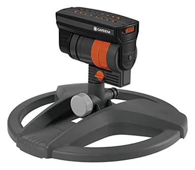 Arroseur oscillant ZoomMaxx de Gardena : arroseur variable pour différentes exigences et surfaces de 9 à 216 m², portée 3 à 18 m, largeur de jet 3 à 12 m, avec socle (8127-20)