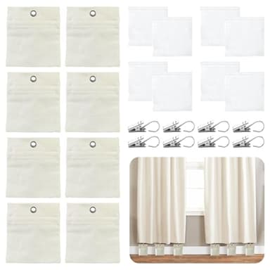 Casbomy Lot de 8 sacs de lestage pour rideaux d'extérieur, sacs de sable et pinces en métal, protection contre le vent, surélevés, lestés pour jardin et tonnelle