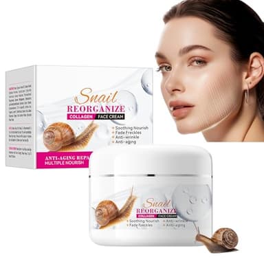 100g Crème de Collagène à l’Extrait d’Escargot,Crème De Collagène,Creme Hydratante Visage,Creme Anti Ride,Améliore l’Élasticité,Hydrate en Profondeur,Réduit les Rides et les Signes de l’Âge