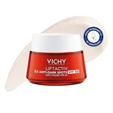 Vichy, Liftactiv, Crème de Jour Anti-Taches B3, SPF50, Protège & Unifie, Enrichie en Niacinamide, Pour Tous Types de Peau, 50 ml