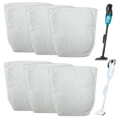 Lot de 6 sacs d'aspirateur compatibles avec les aspirateurs sans fil Makita CL100/106/180/183/DCL180, comparables à la pièce #443060-3