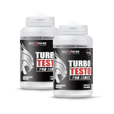 BOOSTER MUSCULATION Turbo Testo Pro Series - Puissance Maximale - Boost les Performances - Puissance, Endurance, Entretient Musculaire, Prise de Masse - Programme 60J -Laboratoire Français Eric Favre