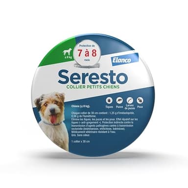 Elanco SERESTO Chien – Collier Anti-Puces et Anti-Tiques pour Petits Chiens - Moins de 8KG