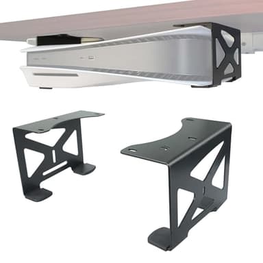 TREABEAR Support pour PS5 Horizontal sous Bureau Noir, Socle pour PS5, Accessoire pour PlayStation 5, Support pour PlayStation 5, Économie d'Espace Stand de Refroidissement