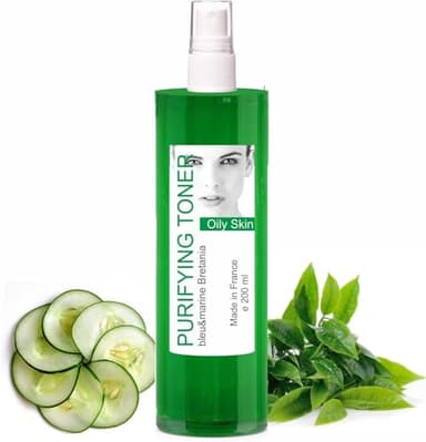 bleu & marine Bretania - Lotion Tonique Purifiante au Thé Vert 200 ml | Resserre les Pores | Normalise l'Excès de Sébum | Prévient l'Acné | Application Facile en Spray, Taille: 200 ml (Lot de 1)