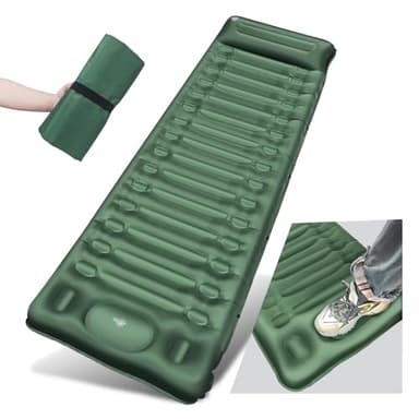 BLUEVER Matelas de Camping, Matelas autogonflant de 14 cm d'épaisseur pour l'extérieur avec Pompe à Pied, Matelas pneumatique imperméable et Durable pour la randonnée et Le Sac à Dos