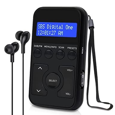 MangoKit MP1 Mini Radio Poche Numérique,Dab/Dab+/FM Radio Portable avec Batterie Rechargeable, Boutons Verrouillables,écouteurs, écran OLED,20 Préréglages de Station,pour Le Sport, la Course (Noir)