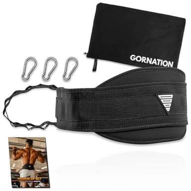 GORNATION Ceinture de Lest, Ceinture Musculation,Fixation d'un Poids pour Musculation, Calisthenics, Haltérophilie, Bodybuilding, Street Workout et Fitness, Ceinture Lestée avec Chaîne ou Corde