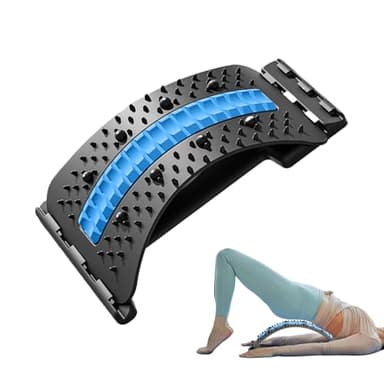 Appareil d'étirement dorsal avec aimants pour soulager les douleurs lombaires, planche lombaire réglable à 3 niveaux, appareil de craquement dorsal pour la récupération musculaire et la décompression